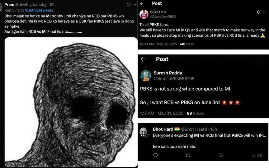 Netizens react [Source: @devilhydrapubg, @Lionsdenpbks and @Bhot_Haard/X.com]